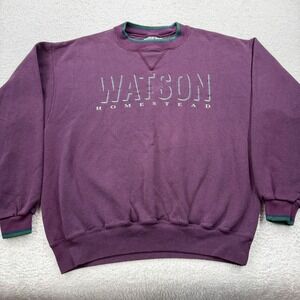 Vintage Time Out Watson Homestead Sweatshirt Purple Heavyweight Made in USA L